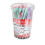 ปากกาลูกลื่นกดหมึกน้ำเงิน ตราม้า รุ่น H-3002 ด้ามคละสี (กระบอก50ด้าม)