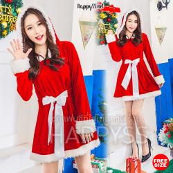 ชุดซานต้า ซานตี้ รุ่นผูกเอว รุ่นนี้ใส่ได้ถึงอก 44 นิ้ว