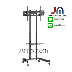 JMTVSTAND MT-F1700 ขาตั้งพื้นทีวี(TV Stand)วัสดุเหล็ก แบบล้อเลื่อนปรับสูง/ต่ำ ก้ม-เงยได้ 32"-65" นิ้ว0964746498