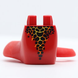 Lower Body with Tail and Black and Orange Scales Pattern