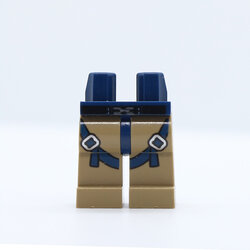 Hips and Dark Tan Legs with Dark Blue Straps and Silver Buckles Pattern