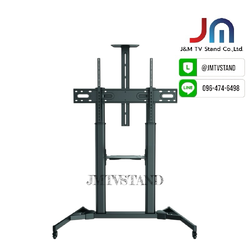 JMTVSTAND SM60100 ขาตั้งพื้นทีวีมีล้อเลื่อน(TV Stand)เหล็กหนา(สีดำ) แข็งแรง ปรับความสูง/ต่ำแบบ Spring Lock รองรับทีวีขนาด 60"-100" นิ้ว0964746498