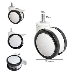 ล้อขาตั้งทีวี วัสดุพลาสติก+ยาง แบบแข็ง ขนาด 4 นิ้ว ใหญ่แข็งแรง ชุด 4 ชิ้น ขาว/ดำ0964746498