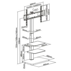 JMTVSTAND MT-F8600 แท่นวางทีวี / ขาตั้งพื้น หมุนได้ รองรับจอขนาด 37-75 นิ้ว0964746498
