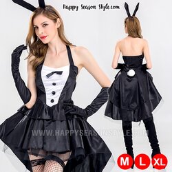 ชุดกระต่าย ชุดบันนี่ ทักซิโด้กระโปรง หน้าสั้่นหลังยาว