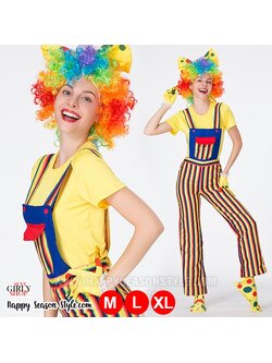 ชุดตัวตลก โบโซ่ เสื้อเหลือง เอี๊ยมลายทาง คณะละครสัตว์