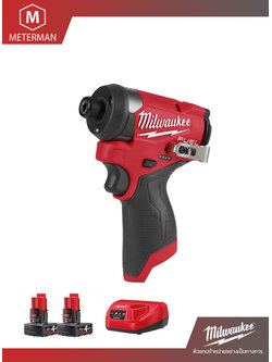MILWAUKEE รุ่น M12 FID2-402 ไขควงกระแทกไร้สาย 12 โวลทฺ์ พร้อมแท่นชาร์จและแบตเตอรี่ 12V@4.0AH x 2 ก้อน