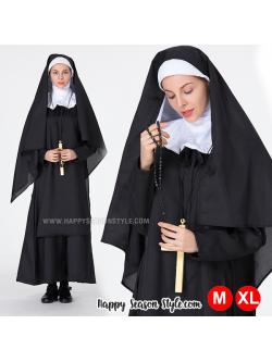 ชุดแฟนซี ฮาโลวีน - ชุดแม่ชี The nun นักบวช รุ่นปิดคอ