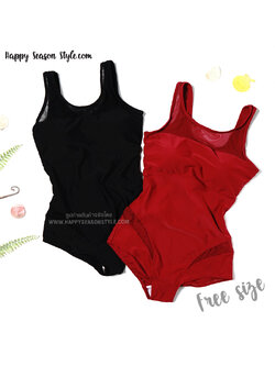 ชุดว่ายน้ำ วันพีช แต่งผ้าตาข่ายซีทรู หน้าหลัง มี 2 สีให้เลือก