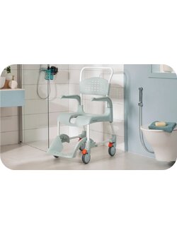 รถเข็นคร่อมสุขภัณฑ์ 3 in 1 สำหรับอาบน้ำ นั่งถ่าย อเนกประสงค์ อีแทค คลีน (ETAC รุ่น Clean Front Open) แบรนด์คุณภาพสูงจากประเทศสวีเดน รับประกัน 1 ปี
