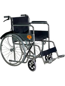 รถเข็นเหล็กชุบโครเมี่ยมรุ่นมาตรฐาน มีเบรคมือ พับเก็บได้ รหัส CA905H (Wheelchair Series)