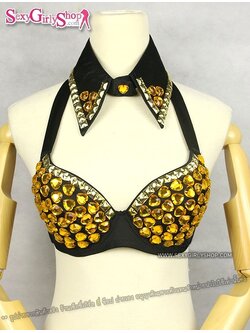 บราแฟนซี เซ็ทบรา + ปก ปักคริสตัลหัวใจ รุ่น เซ็กซี่สีทอง