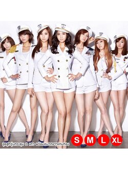 ชุด cover เต้นโคฟเวอร์ Girls Generation - ชุดสูทขาว SNSD กระดุม 2 แถว พร้อมหมวกขาวแถบทอง