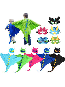 ผ้าคลุมมังกร ชุดมังกร ชุดเขี้ยวกุด 🐲 ชุดไดโนเสา สำหรับเด็ก พร้อมหมวกและหน้ากาก 🏍️💨ส่งไวจาก กทม.