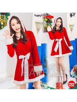 ชุดซานต้า ซานตี้ รุ่นผูกเอว รุ่นนี้ใส่ได้ถึงอก 44 นิ้ว