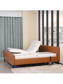 เตียงนอนเพื่อสุขภาพปรับไฟฟ้า PRIMERO DUAL BED สำหรับ 2 ท่าน ขนาด 6 ฟุต (3+3 Ft) + พร้อมที่นอนสุขภาพยางพาราแท้ + หมอนยางพารา + ชุดผ้าปูที่นอน ปลอกหมอน + เก้าอี้นั่งอาบน้ำ