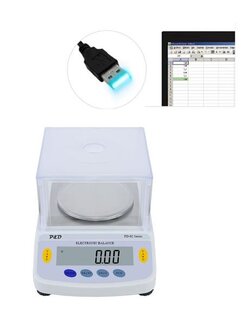 เครื่องชั่งละเอียด 500 g. ค่าละเอียด 0.01 g. ตู้ครอบอะคริลิค (ต่อคอมพิวเตอร์)