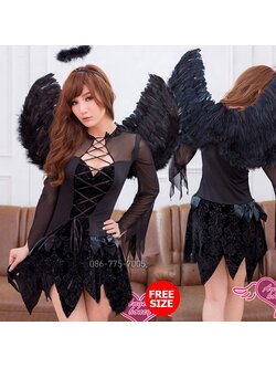 ชุดนางฟ้าสีดำสวีตตี้ Sweetie Black Angle+ปีก+ที่คาดผมนางฟ้า