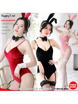 ชุดบันนี่ 🐰 กระต่าย เพลย์บอย 🐰 บอดี้สูทผ้ากำมะหยี่🌈ครบเซ็ท พร้อมถุงน่อง