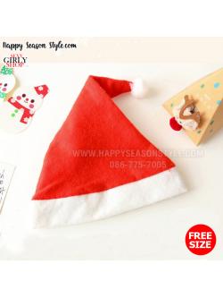 อุปกรณ์แฟนซี ปีใหม่ คริสมาสต์ - หมวกซานต้า หมวกคริสมาส XMAS ผ้าสำลี