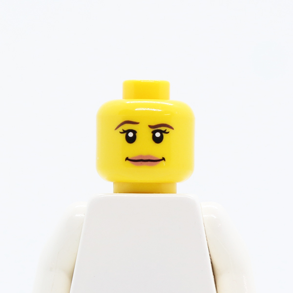 CS02 Female with Pink Lips, Thin Brown Eyebrows and White Pupils Pattern - Blocked Open Stud