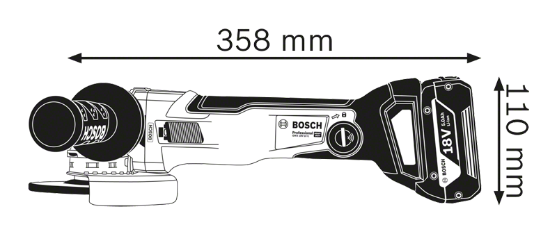 Bosch รุ่น GWX 18V-10 C เครื่องเจียรไฟฟ้าไร้สายพร้อมระบบ X-LOCK (เครื่องเปล่า)