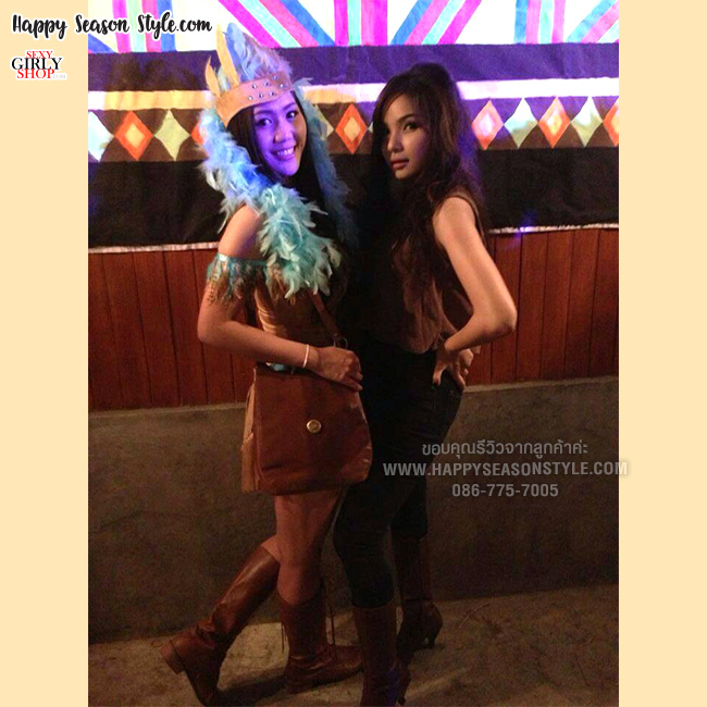 ชุดคาวบอย คาวเกิร์ล cowboy cowgirl ยีนส์ ระบายพู่สีน้ำตาล พร้อมหมวก