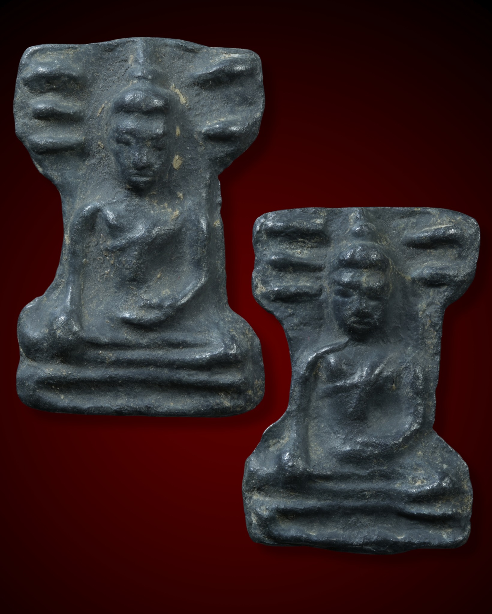 พระมเหศวรสองหน้าหัวกลับ เนื้อชินเงิน