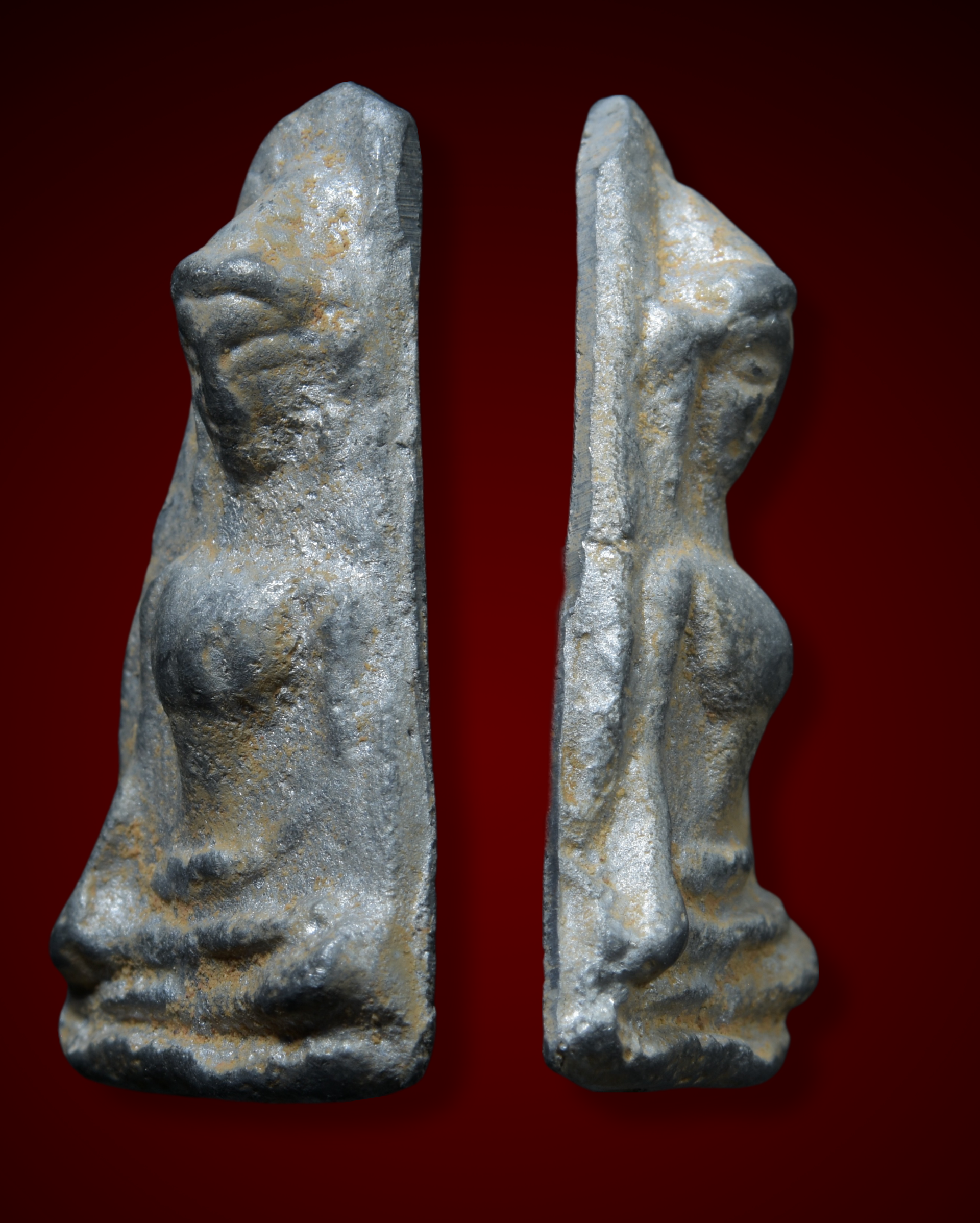 พระผงสุพรรณยอดโถ เนื้อชินเงินผิวปรอท