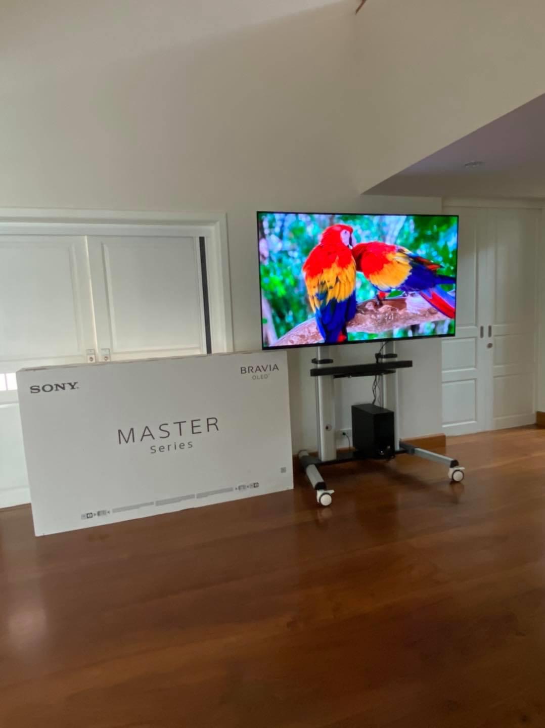 JMTVSTAND MT-F8200 ขาตั้งพื้นทีวีมีล้อเลื่อน(TV Stand) วัสดุ Aluminium อลูมิเนียม แบบล้อเลื่อนปรับสูง/ต่ำได้ 55"-98" นิ้ว{รับประกันสินค้า 3 ปี}0964746498