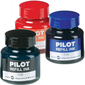 หมึกเติม ปากกาไวท์บอร์ด Pilot (ขายยกโหล12ขวด) มี 3 สี