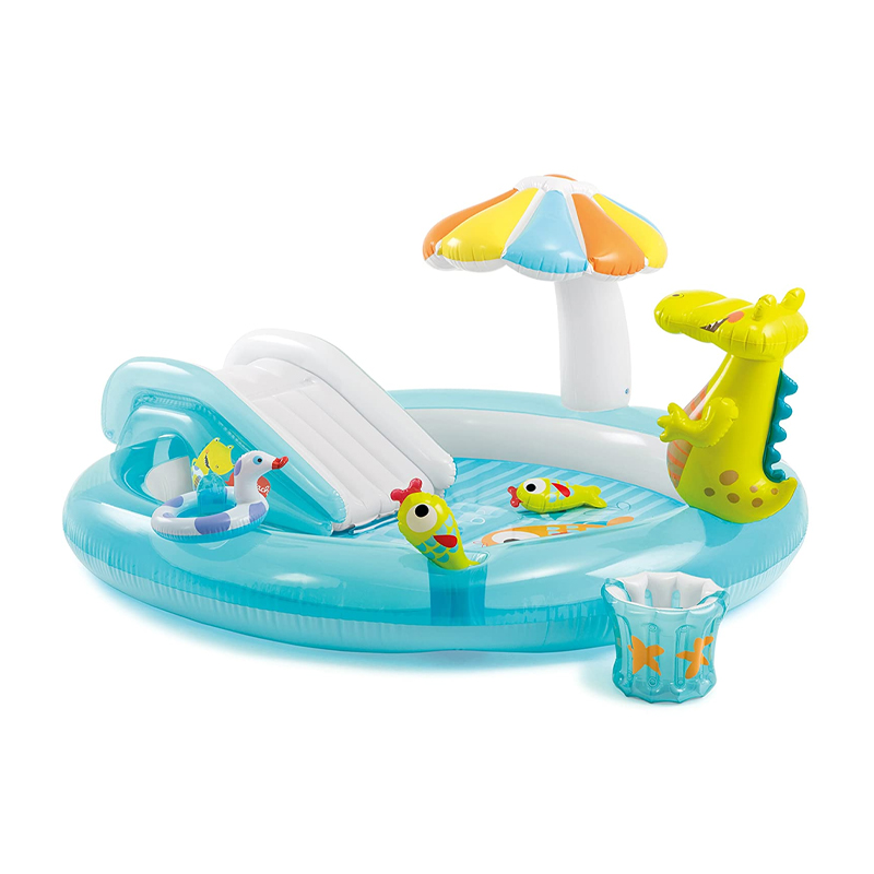 INTEX ชุดสระน้ำเด็ก จระเข้น้อย พร้อมสไลเดอร์ Inflatable Intex Crocodile Baby Pool Set with Slide