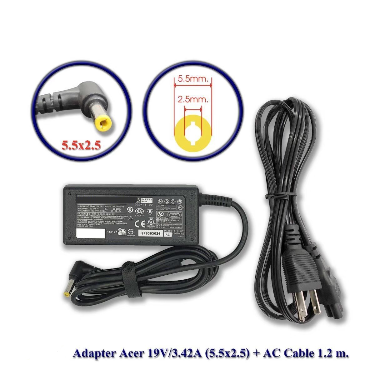Adapter Acer 19V 3.42A (5.5x2.5) +AC