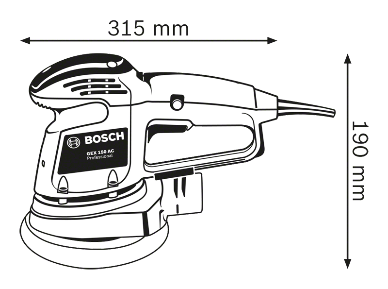 Bosch รุ่น GEX 150 AC เครื่องขัดกระดาษทรายระบบลูกเบี้ยว