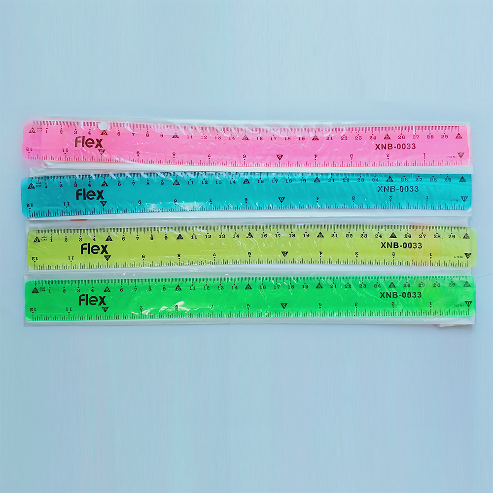 ไม้บรรทัดนิ่ม บิดงอได้ 12 นิ้ว (ขายยกโหล 12 อัน) คละสี