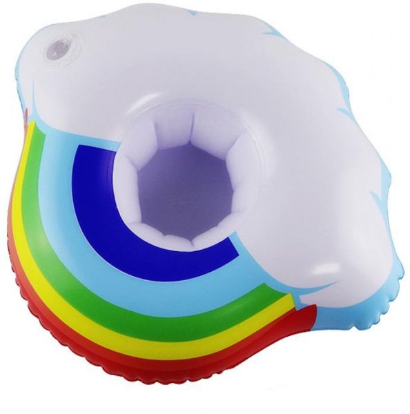 ที่วางแก้วเป่าลม ก้อนเมฆสายรุ้ง Inflatable lovely Rainbow Holder