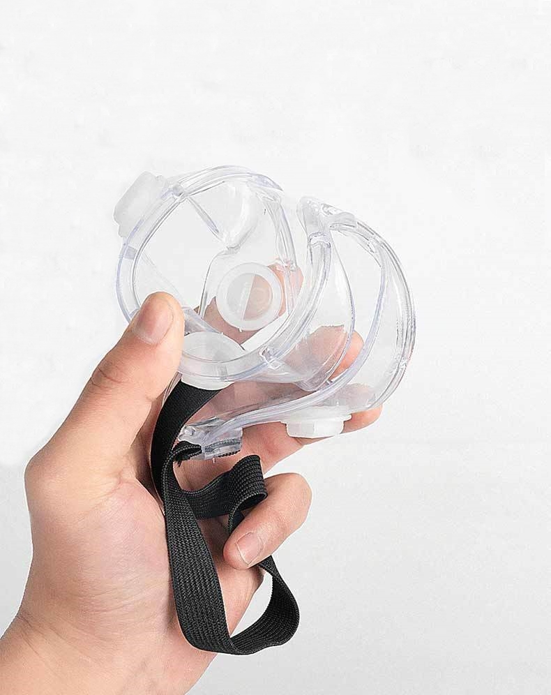 แว่นตาตัดหญ้า แว่นตานิรภัย กันลม กันสะเก็ด แบบใส มีสายรัด