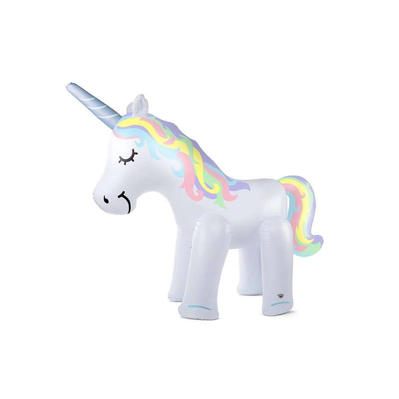 ห่วงยางยูนิคอร์น สีพาสเทล สามารถพ่นน้ำออกได้ Inflatable Water Spray Giant Unicorn
