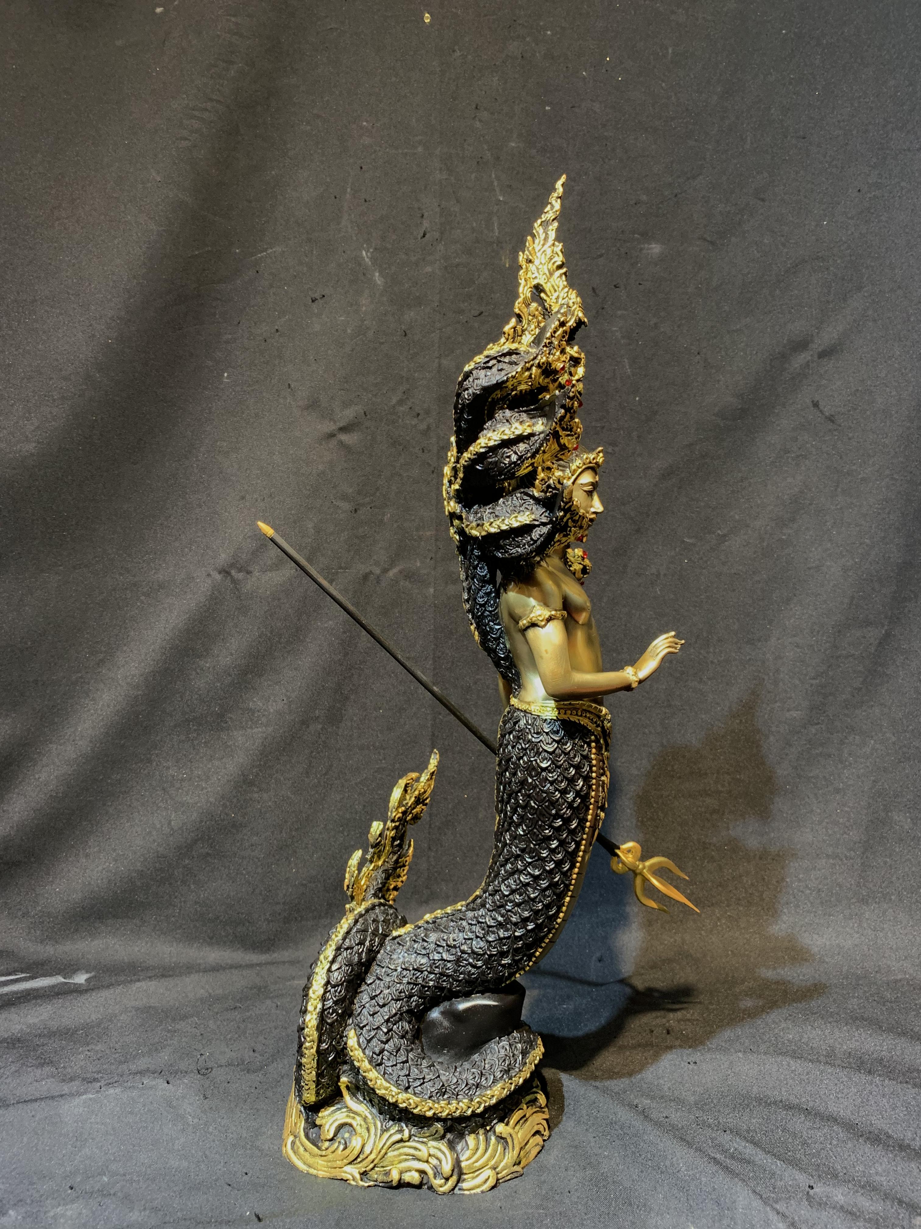 ปู่นาคราช ทรงตรีศูล หน้าตัก 9 นิ้ว (ปรก 7 เศียร)