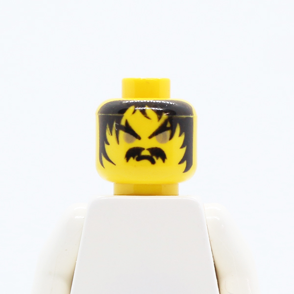 Moustache Gray Eyes, Frown Pattern - Blocked Open Stud