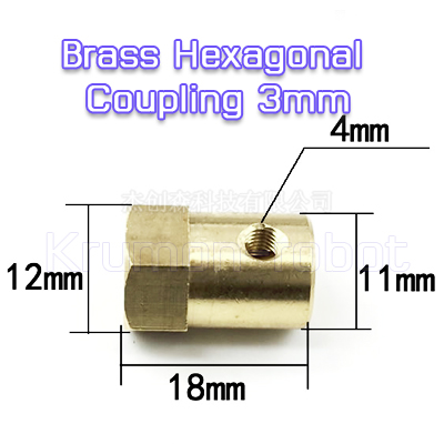 Brass Hexagonal Coupling 3mm