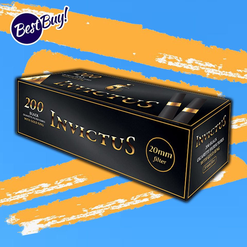 ก้นกรองเปล่า INVICTUS มวนดำ บรรจุ 200 มวน