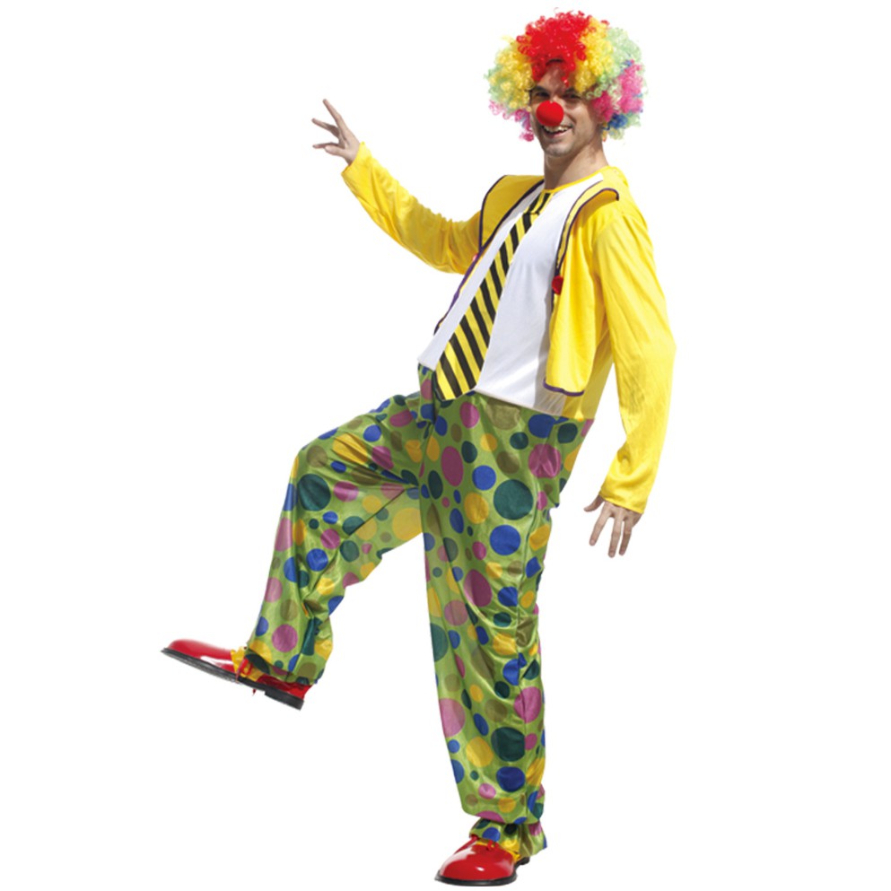 ชุดตัวตลก โบโซ่ ไทด์เหลือง พร้อมวิกตัวตลกสีรุ้ง 🏍️💨 ส่งไวจากไทย