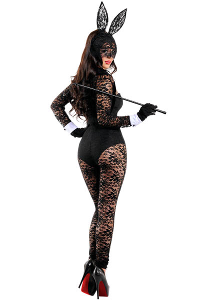 ชุดบันนี่ Bunny กระต่ายป่า ลูกไม้สีดำ พร้อมที่คาดผมหูกระต่าย