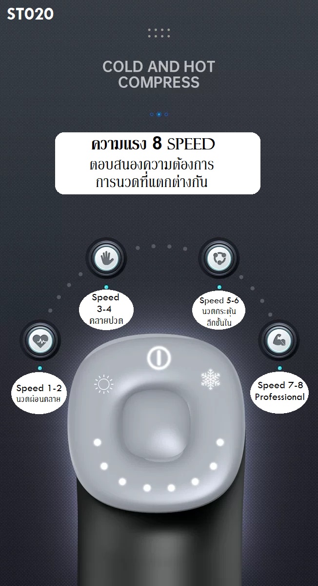 เครื่องนวดกล้ามเนื้อ ฟังก์ชั่นประคบร้อน-เย็น Hot & Cold Fascia Gun 2,390-