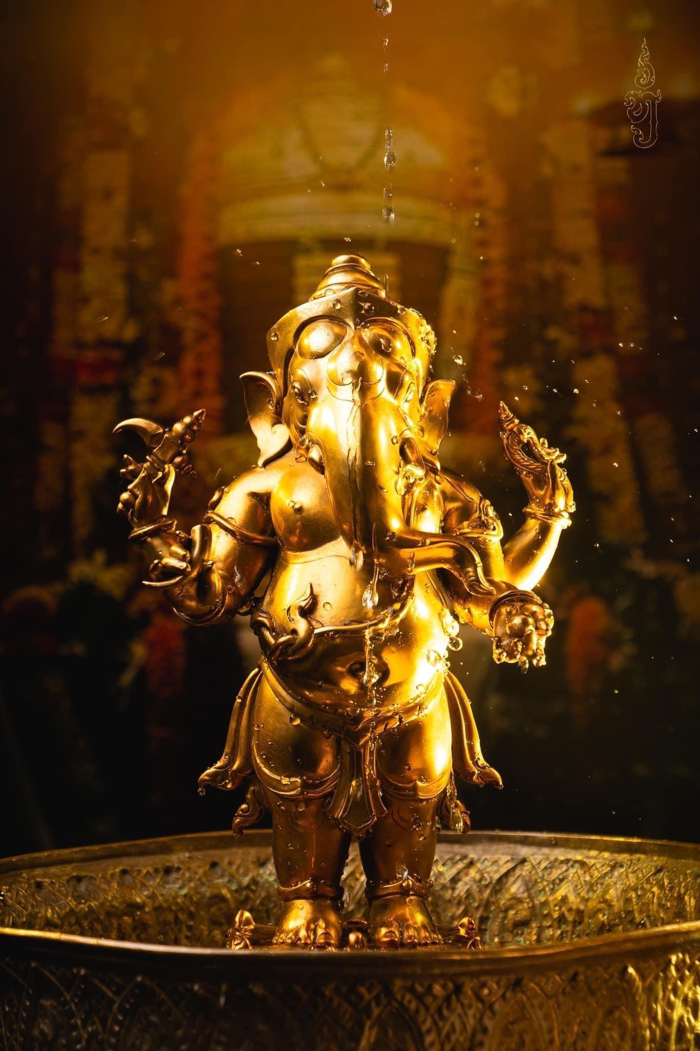 พระพิฆเนศ เทวรูปสรงน้ำ พระวินายักจตุรถีคเณศวร์ สูง 12 นิ้ว (หมายเลข6)