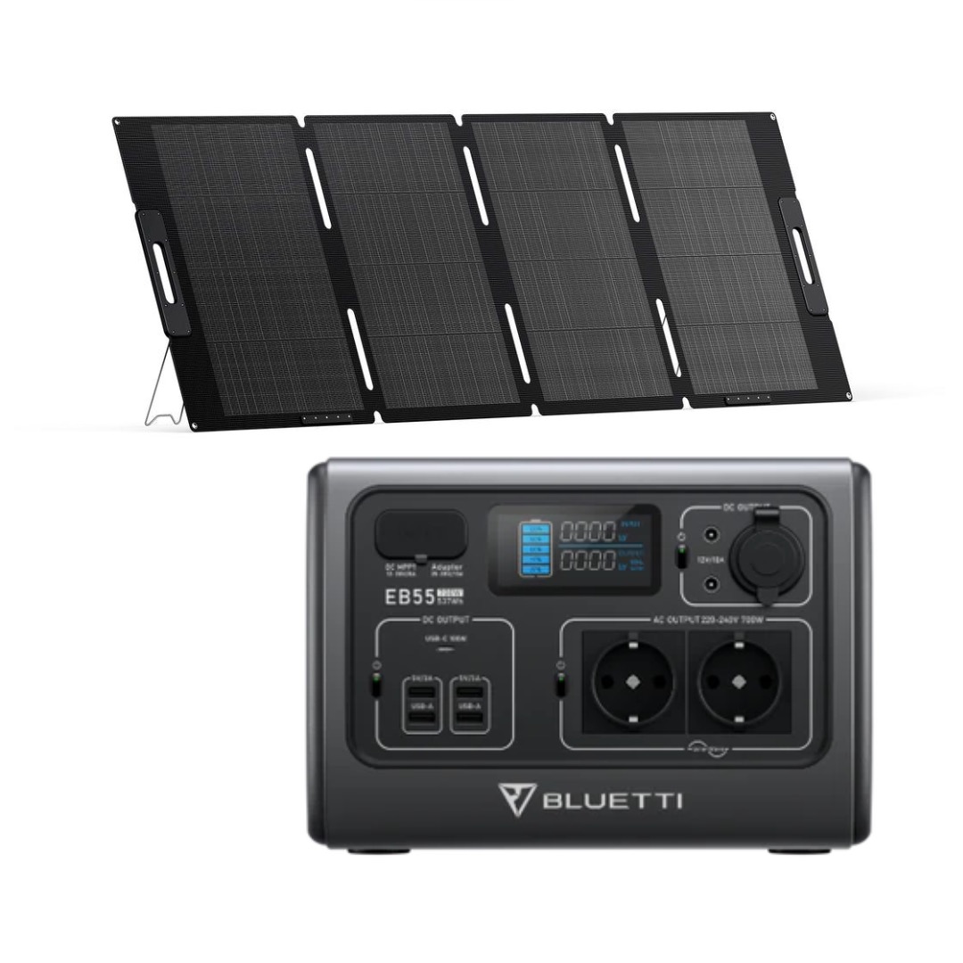 BLUETTI EB55 Portable Power Station + MP200 Solar Cell เซทแบตเตอรี่สำรองพกพา พร้อมโซลาร์เซลล์