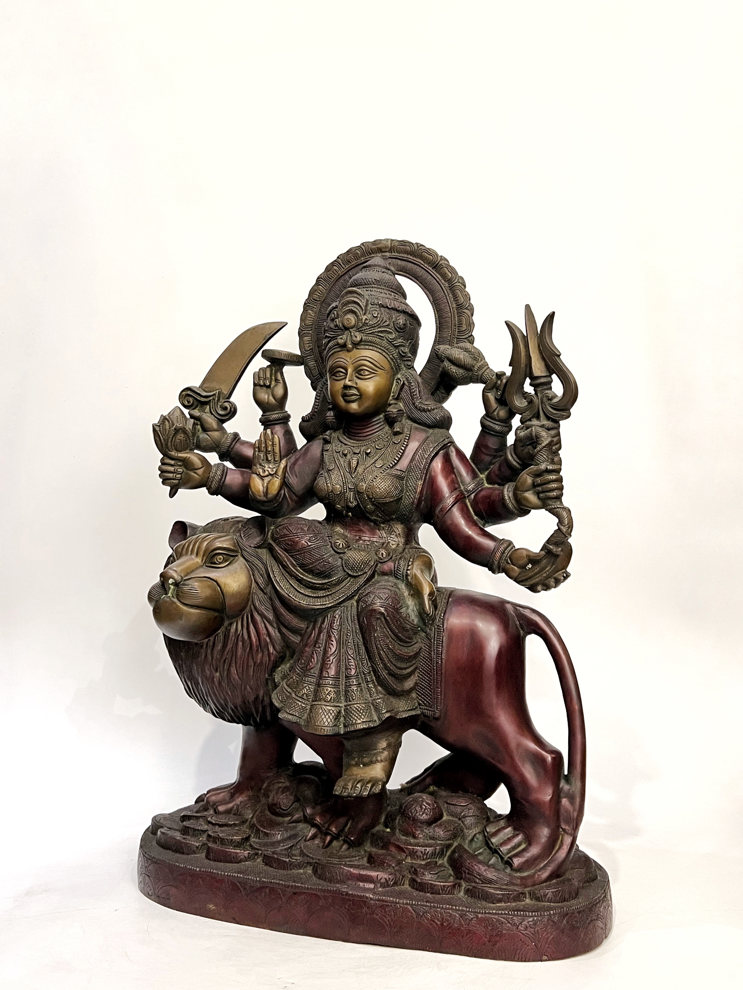 พระแม่อุมาเทวี ปางมหาทุรคา หรือ พระแม่ทุรคาทรงราชสีห์ (พระแม่อุมาขี่เสือ) หน้าตัก 9 นิ้ว