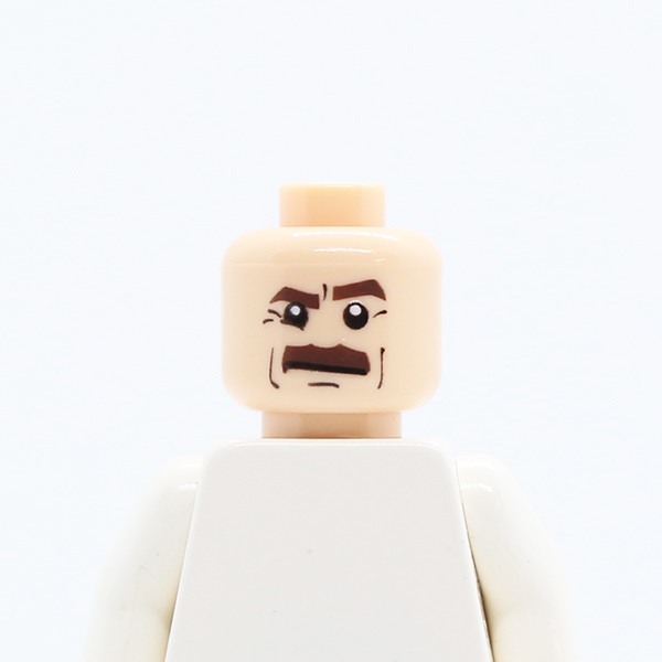Moustache Brown Bushy, Brown Eyebrows, White Pupils Pattern