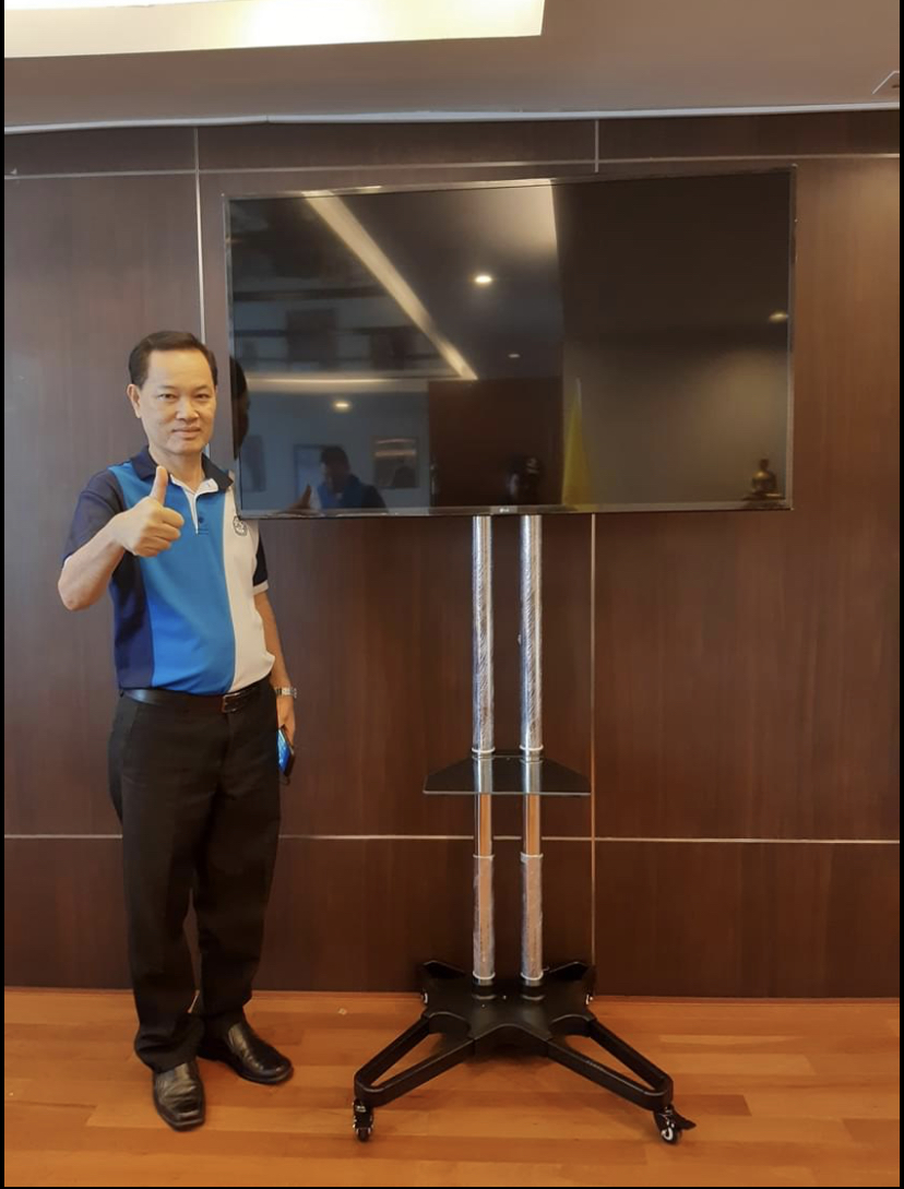 JMTVSTAND SM7000 ขาตั้งพื้นทีวีล้อเลื่อน(TV Stand)วัสดุเหล็ก+สแตนเลสแข็งแรง ปรับความสูง/ต่ำ ก้ม-เงยได้ 32"-70"นิ้ว{รับประกัน 3ปี}0964746498